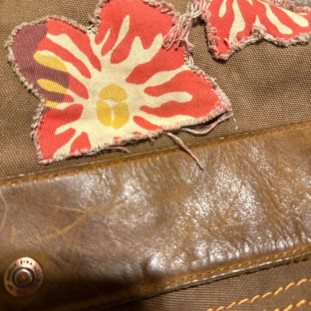 Brown Floral Augur Custom Crossbody Bag